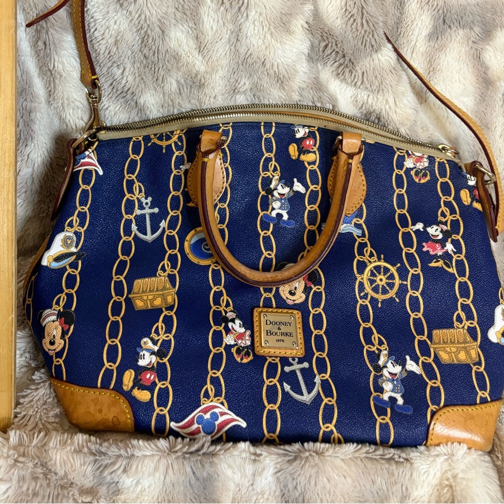 Disney Dooney & Bourke Cruise Line Exclusive- Navy Nautical Dome Satchel